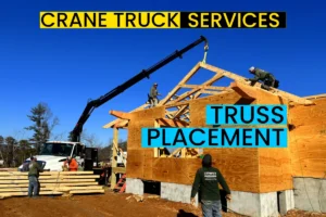 Crane truck truss placement Hendersonville NC by Up! Up! Lifting
