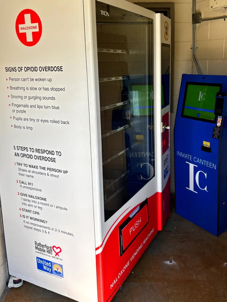 Up! Up! Lifting crane truck service in North Carolina complete vending machine freight recovery and installation for client in Rutherfordton, NC